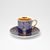 Cup 100 ml mocca and saucer 11,5 cm Sabina, inner gold, dark blue, Leander Loučky