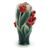 Tulip design sculptured porcelain vase 25 cm, FRANZ Porcelain