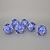 Onion Pattern Christmas Tree Decoration Balls, 8 cm BLUE - 6 pcs. Set, Czech Glass christmas decorations