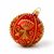 Onion Pattern Christmas Tree Decoration Ball, 8 cm RED (with gold), Czech Glass christmas decorations