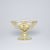 Octagonal Cut Crystal Bowl on stand, 130 mm, Gold + Enamel, Jahami Bohemia