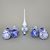 A set of Onion Pattern Christmas Tree Decoration Glass Balls 8 cm + Christmas tree tip, Set 9 pcs.