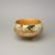 Bowl footed 20 x 11 cm, gold + enamel flowers, Bohemia