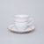 70477: Cup tall 180 ml plus saucer 155 mm, Thun 1794 Carlsbad porcelain, Natalie, Red line