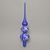 Onion Pattern Christmas Tree Glass Tip 35 cm, Matt Blue, Czech Hand Made Decorations