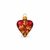 Christmas Tree Decoration Heart, Burgundy, Czech Glass christmas decorations