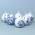 Christmas tree balls 6,5 cm - set of 6 pcs., Original Blue Onion pattern