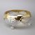 Crystal round bowl footed 26 x 12 cm, gold + enamel flowers, Bohemia