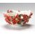 Poinsettia design sculptured porcelain ornamental bowl 12 cm, FRANZ Porcelain