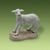 Lamb On A Pedestal With His Head Up, 4,5 x 7 x 7,5 cm, Pastel, Porcelain Figures Duchcov