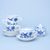 Cup plus saucer set for 4 (0.21 l ) plus sugar bowl, Original Blue Onion Pattern