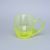 Square Pattern Glass Mug with Handle (uranium Glass), 500 ml, Glassworks Janov