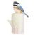 Black-throated passerine toothpick holder h=13 cm, FRANZ porcelain