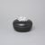 Dóza s růžemi nízká 8 x 11 cm, Černý fond + platina, Porcelán Duchcov