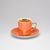 Cup 100 ml espresso + saucer 10,5 cm, inside gold, orange, Leander 1907