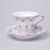 Cup tall footed 200 ml + saucer 15 cm, Světlana white-rose, decor 158, Leander Rose china