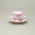 Šálek 80 ml mokka a podšálek 11 cm, Empír, dekor 562 páv, Růžový porcelán z Chodova
