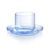 Cup 265 ml + saucer 135 mm DROP for cappuccino, Light Blue, Kvetna 1794 Glassworks