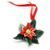 Poinsettia design sculptured porcelain ornament 8 cm, FRANZ Porcelain