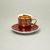 Cup 100 ml mocca and saucer 11,5 cm Sabina, inner gold, Ruby red, Leander Loučky