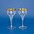 Wine Glasses 150 ml, Golden Stripe, 15,7 cm, set 2 pcs, Milan Mottl