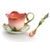Waxberry design sculptured porcelain cup and saucer 13 x 8,5 cm, FRANZ Porcelain