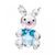 Hare with bow (agua) 40 x 23 mm, Crystal Gifts and Decoration PRECIOSA