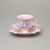 Šálek 130 ml a podšálek kávový 14 cm, Empír 562 páv, Růžový porcelán z Chodova