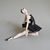 Ballet Dancer II. - Black Dress, 22,5 x 15,5 x 19 cm, Natur + Black + Gold, Porcelain Figures Duchcov