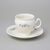 Coffee cup and saucer 220 ml / 16 cm, Thun 1794 Carlsbad porcelain, BERNADOTTE ivory + flowers