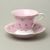 Cup footed 200 ml + sacuer 15 cm, Světlana, pink-white, decor 158, Leander, rose china