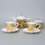 Souprava čajová / kávová s cukřenkou, pro 2 osoby, Diamond Gold, porcelán Goldfinger