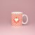 Checkered Mug "Love" with a Red Heart, 0,23 l, Cesky porcelan a.s.