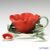 Common Poppy cup/saucer/spoon set, FRANZ porcelain