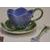 Periwinkle design sculptured porcelain cup and saucer, FRANZ Porcelain