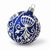 Onion Pattern Christmas Tree Decoration Ball, 8 cm BLUE, Czech Glass christmas decorations