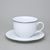 Olga: Šálek 400 ml snídaňový a podšálek 19 cm s černou linkou, Český porcelán a.s.
