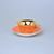 Cup 110 ml for tea + saucer 12,7 cm Windsor, Orange + inside gold, Leander 1907 Loučky
