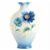 HOPE-BLUE POPPY DESIGN SCULPTURED PORCELAIN LARGE VASE 27,5 x 29 x 41,5 cm, (Meconopsis), FRANZ porcelain