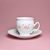 Pink line: Coffee cup and saucer 220 ml / 16 cm, Thun 1794 Carlsbad porcelain, BERNADOTTE roses