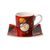 Šálek espresso 100 ml + podšálek 10,5 cm čtvercový, Heavy red, V. Kandinskij, jemný kostní porcelán, Goebel