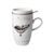 Cup with strainer and lid Just Relax 450ml, Fine Bone China and metal, P. Schnellhardt, Goebel