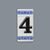 House number "4" - porcelain 8 x 55 x 110 mm