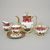 Coffee set for 6 pers., hunting decor + ruby red, Carlsbad