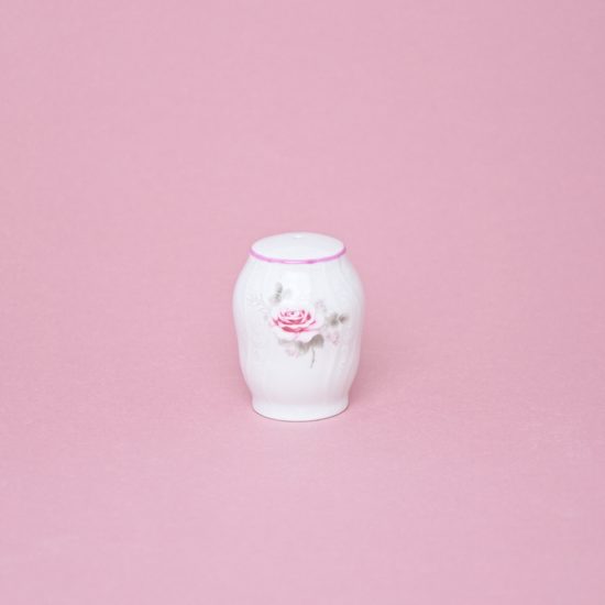 Pink line: Pepper shaker, Thun 1794 Carlsbad porcelain, BERNADOTTE roses