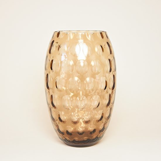 Egermann: Vase Smoke- Olive Shape, h: 26 cm, Crystal Vases Egermann