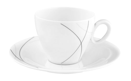 Coffee cup and saucer, Trio 71381 Highline, Seltmann Porcelain