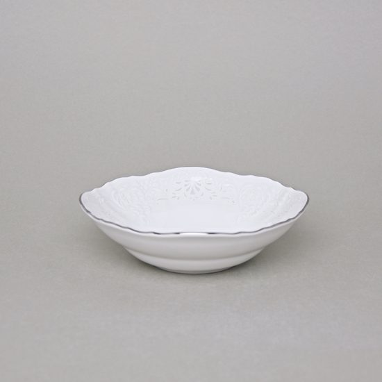 Bowl 16 cm, Thun 1794 Carlsbad porcelain, BERNADOTTE frost, Platinum line