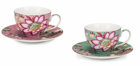 Set of 2 cup + sacuer tea, Lamart Fleurs