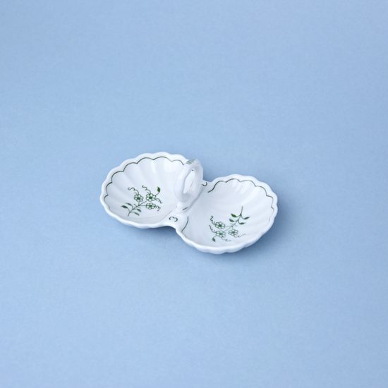 Bowl salt/pepper w/handle 12 cm, Origonal Green onion pattern